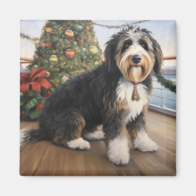 Imán Cruceros por los Navidades de Bernedoodle: Atracti (Frente)