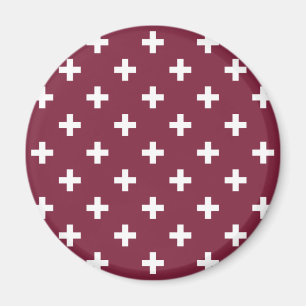 Imán Cruces de polka blanca sobre morera