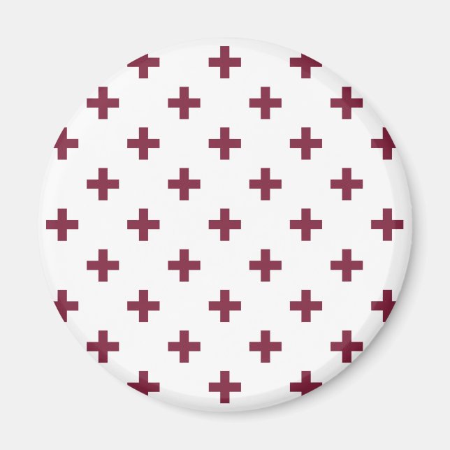 Imán Cruces de polka de moras sobre blanco (Frente)