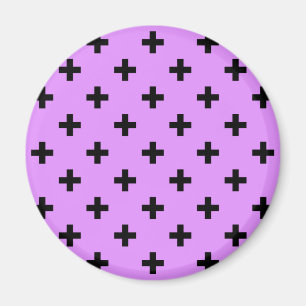 Imán Cruces de polka negra sobre lila
