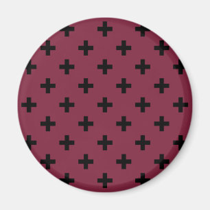 Imán Cruces de polka negra sobre morera
