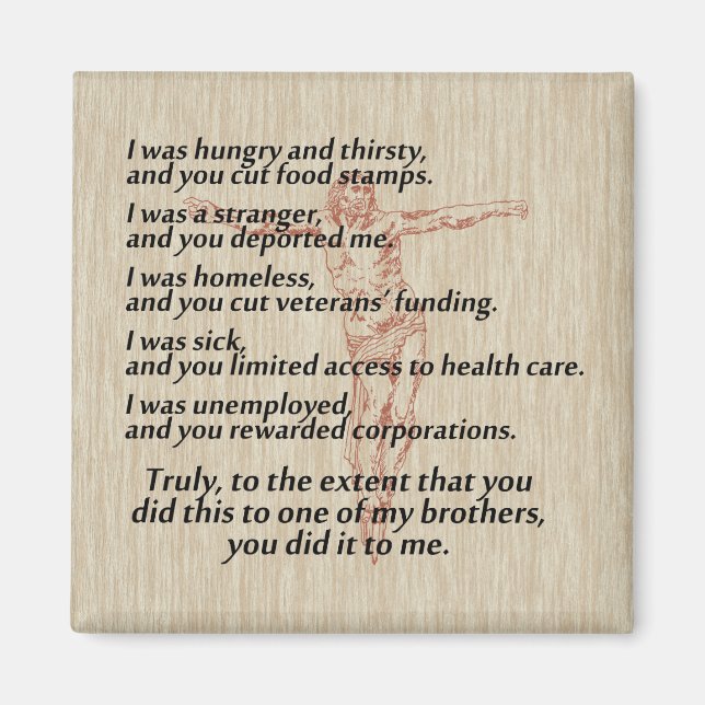 Imán Crucifijo de Justicia Social (Frente)