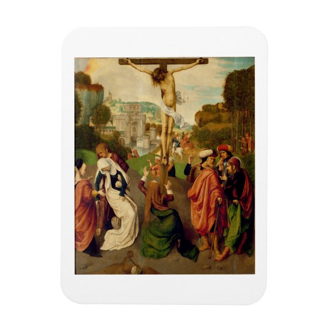 Imán Crucifixión (aceite en el panel) (Vertical)