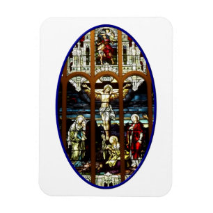 Imán Crucifixión de la ventana de vidrio manchada de Je