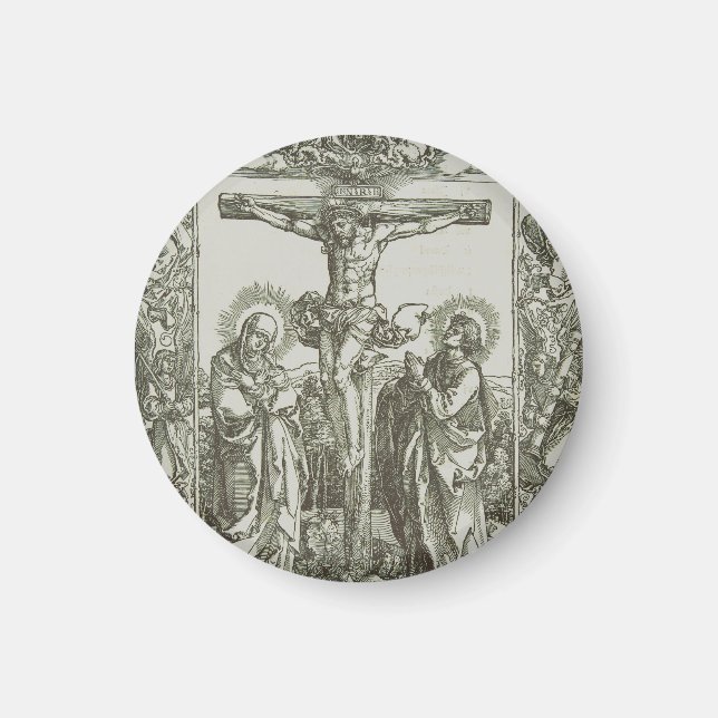 Imán Crucifixión medieval de Jesucristo (Frente)