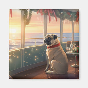 Imán Cruise de Navidades Pug: Atractivo viaje feriado