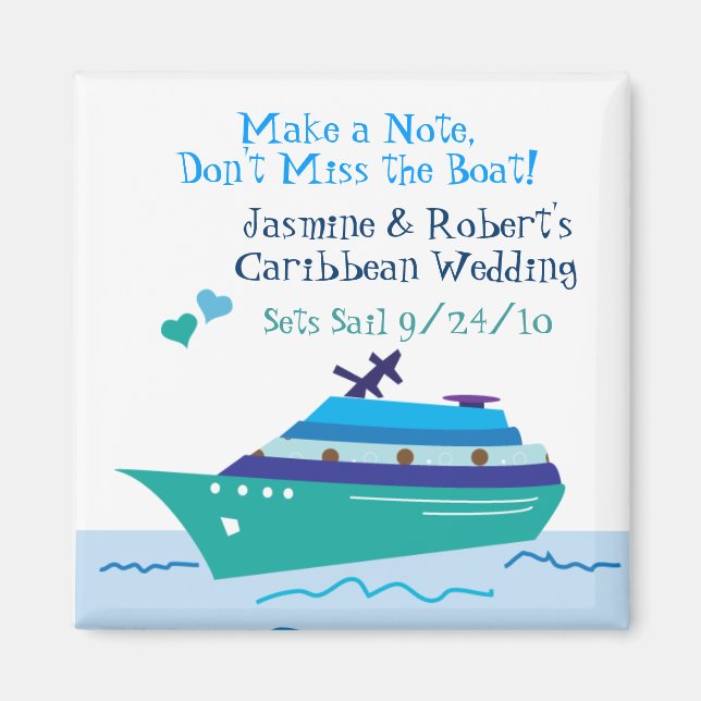 Imán Cruise Save the Date Boda Magnet (Frente)