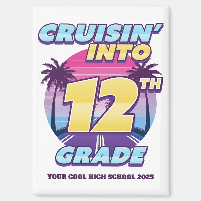 Imán Cruisin’ Back to School 12th Grade (Anverso)