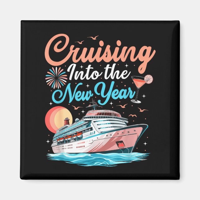 Imán Cruising Into New Years Eve Party Countdown Happy  (Frente)