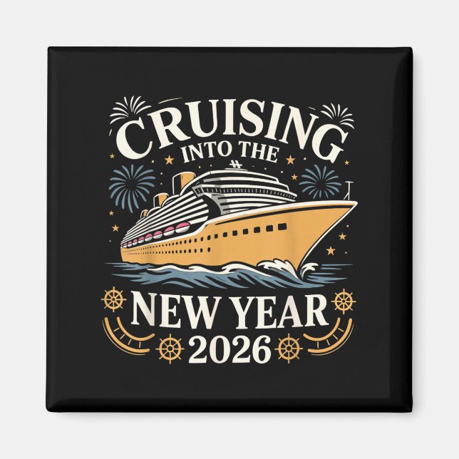 Imán Cruising Into The New Year 2026 Party Vacation Tee (Frente)