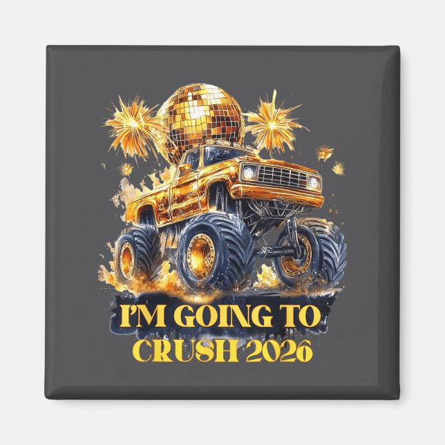 Imán Crush 2026 Monster Truck New Year Party Countdown  (Frente)
