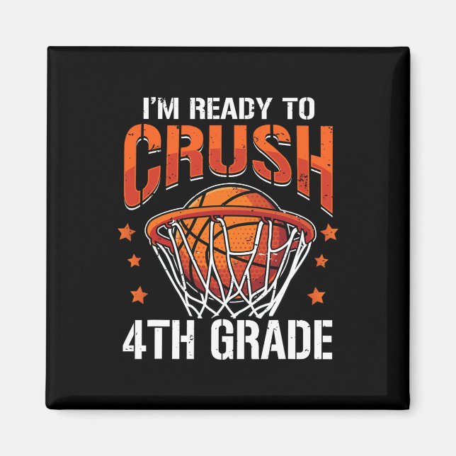 Imán Crush 4º grado de baloncesto de vuelta a la escuel (Frente)