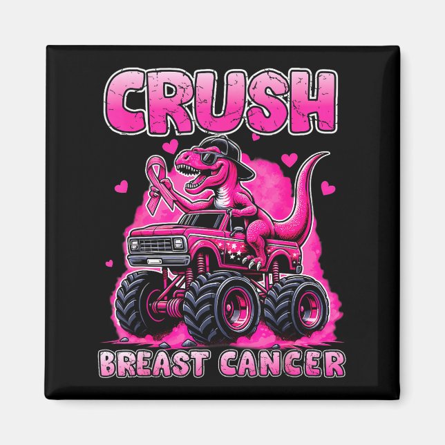 Imán Crush Breast Cancer Awareness T Rex Monster Truck  (Frente)