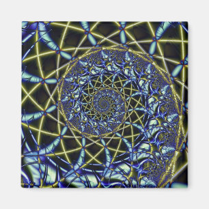 Imán Cruz arte amarillo y azul del de Criss del