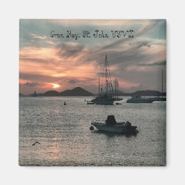 Imán Cruz Bay Sunset Magnet