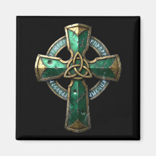 Imán Cruz celta antigua runas patrimonio irlandés Antig