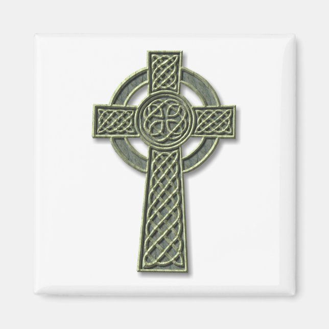 Imán Cruz Celta - Piedra Verde (Frente)