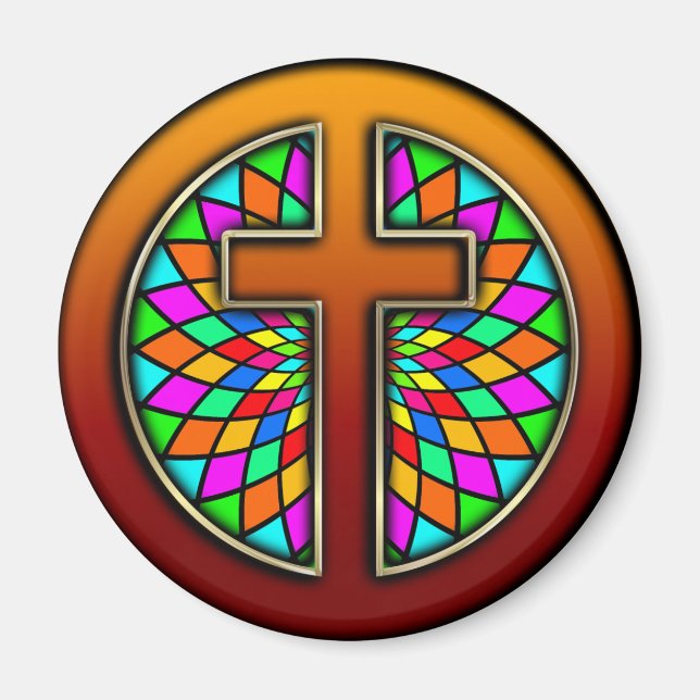 IMÁN CRUZ CON VIDRIO HORIZADO (Frente)