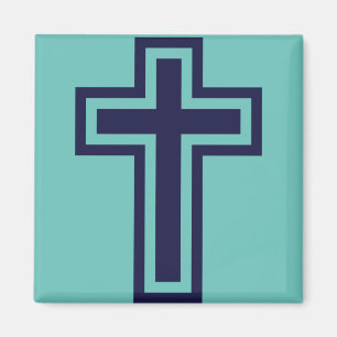 Imán Cruz cristiana azul diferentes variantes