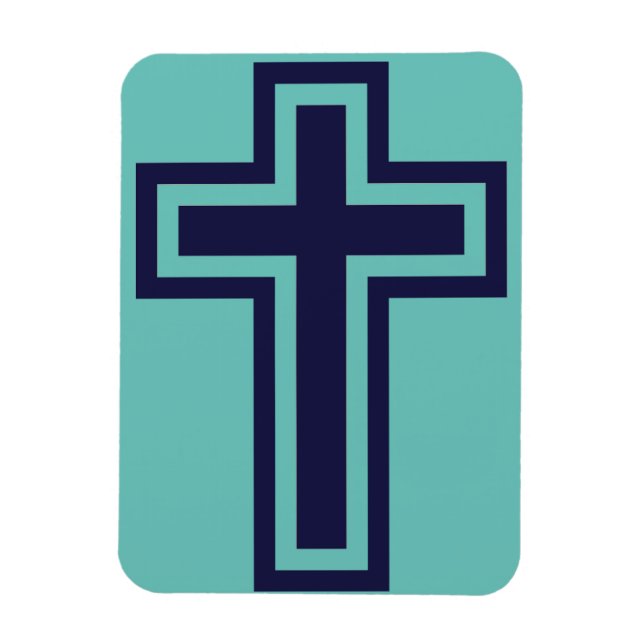 Imán Cruz cristiana azul diferentes variantes (Vertical)