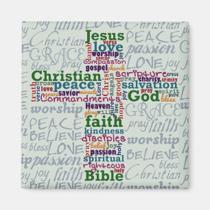 Imán Cruz de Arte de Palabra Religiosa Cristiana