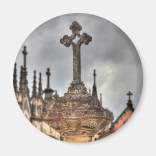Imán Cruz de cementerio en primer plano, Portugal