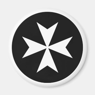 Imán Cruz de Malta blanca