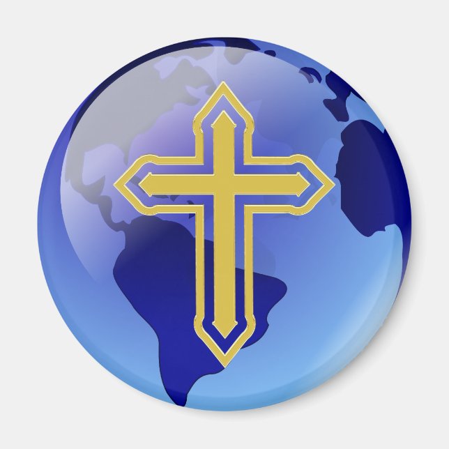 Imán Cruz de Oro y Tierra (Frente)