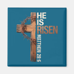 Imán cruz de pascua él ha resucitado jesus cristianos h