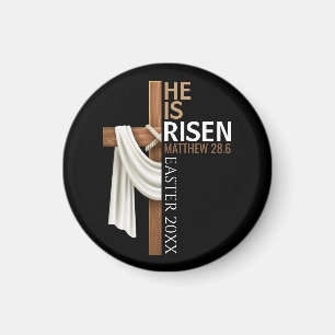 Imán Cruz de Pascua Vintage Personalizada Él ha Resucit