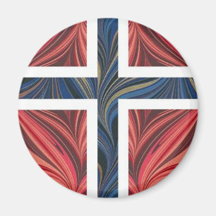 Imán Cruz escandinava nórdica de Noruega de la bandera