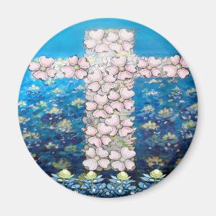 Imán Cruz floral