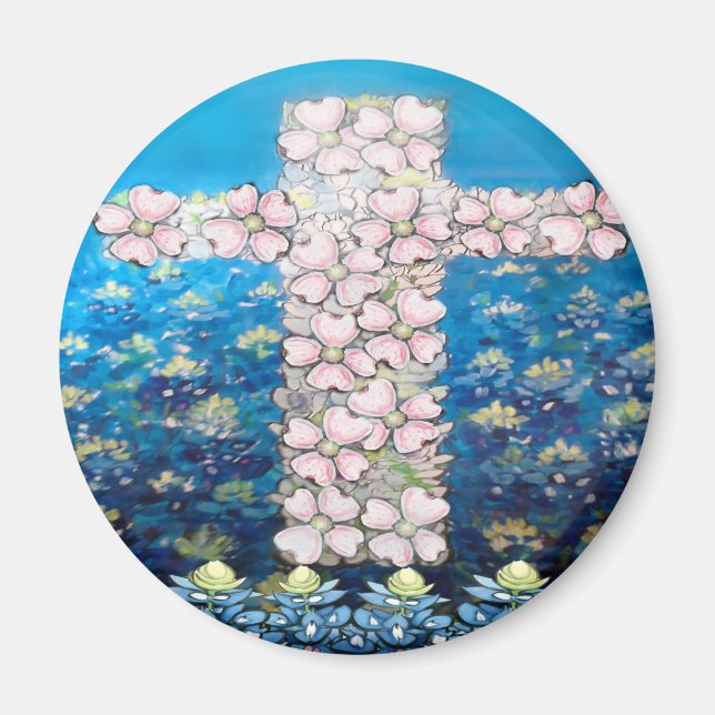 Imán Cruz floral (Frente)
