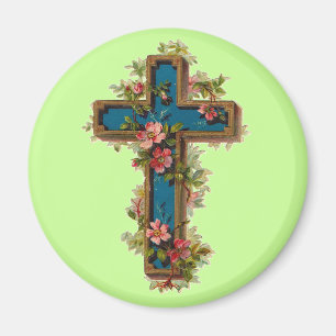 Imán Cruz Floral Vintage