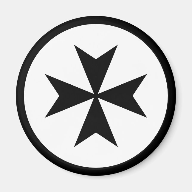 Imán Cruz maltesa negra (Frente)