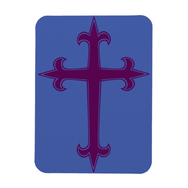 Imán Cruz Morada Cristiana (Vertical)