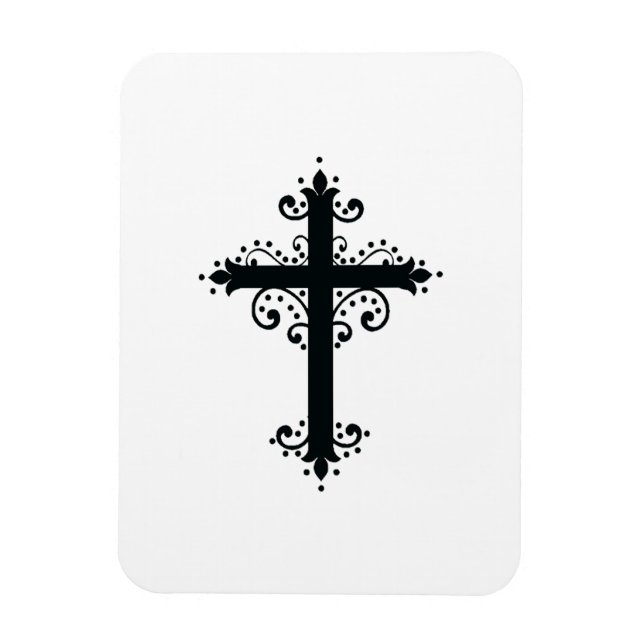 Imán Cruz religiosa con un adorno (Vertical)