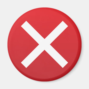 Imán Cruz Roja ningún símbolo incorrecto de X
