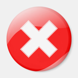 Imán Cruz Roja ningún símbolo incorrecto de X