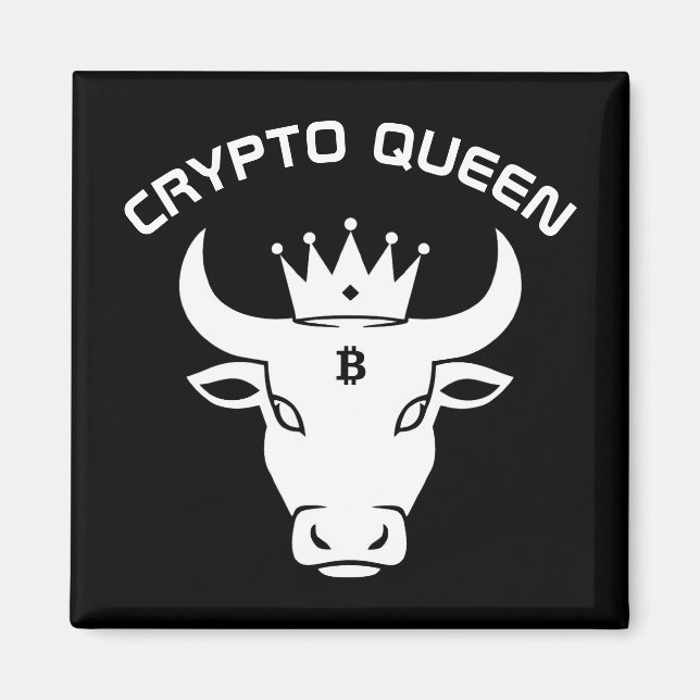 Imán Crypto Queen Personalizado Negro (Frente)