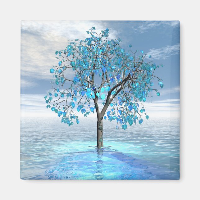 Imán Crystal Blue Tree (Frente)