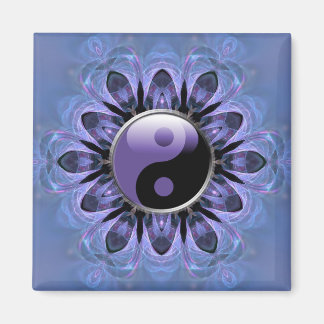 Imán Crystal Hearts Purple Yin Yang Magnet