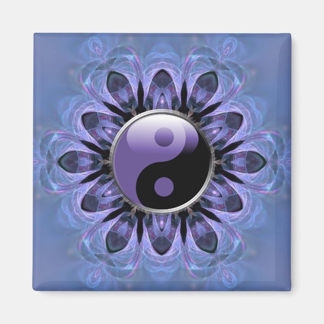 Imán Crystal Hearts Purple Yin Yang Magnet (Frente)
