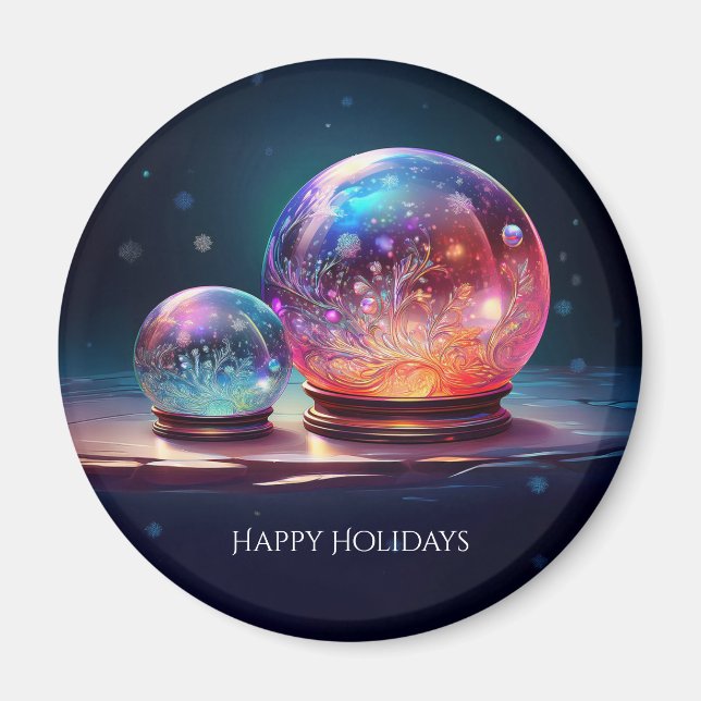 Imán Crystal Snowballs Holiday Magnet (Frente)