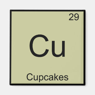 Imán Cu - Cupcakes Divertido Elemento Químico Símbolo