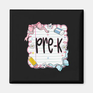 Imán Cuaderno con lazo coquette de vuelta al cole pre-k