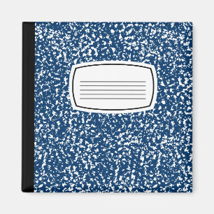 Imán cuaderno de composición azul