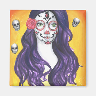 Imán cuadrado de 2 pulgadas de calavera