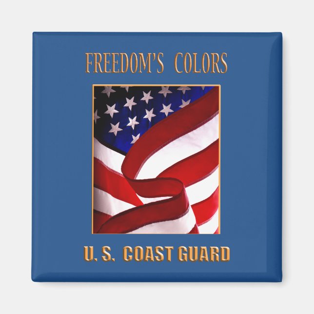 Imán cuadrado de 2 pulgadas de la USCG. (Frente)