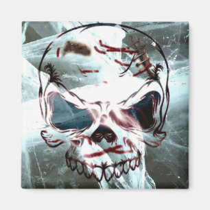 Imán Cuadrado de Calavera Abstracto – Decoración d